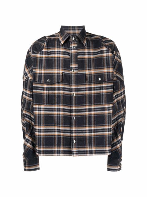 GmbH check-print button-up shirt