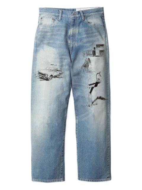 NEIGHBORHOOD x One Of These Days printed jeans