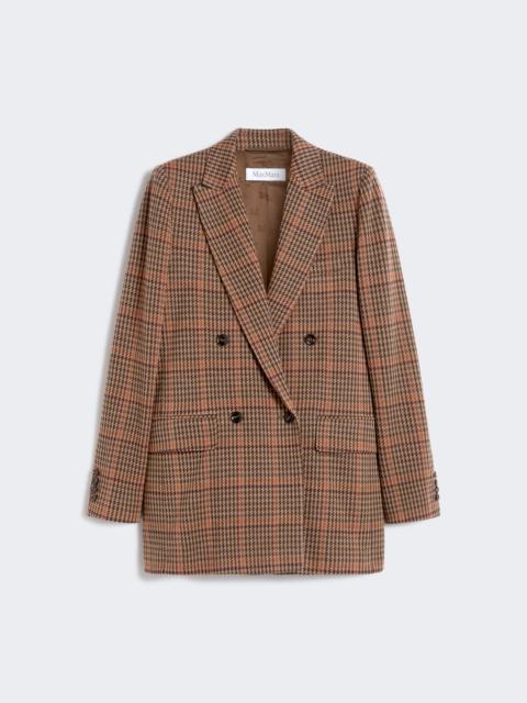 Max Mara GUELFO Prince of Wales wool and cotton blazer