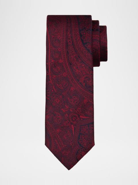 Canali Men's Oversized Paisley Silk Jacquard Tie