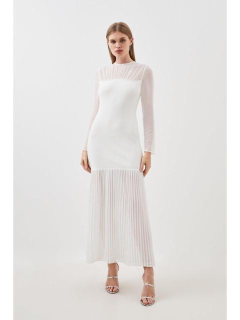 KAREN MILLEN Bandage Figure Form Woven Mix Knit Dress