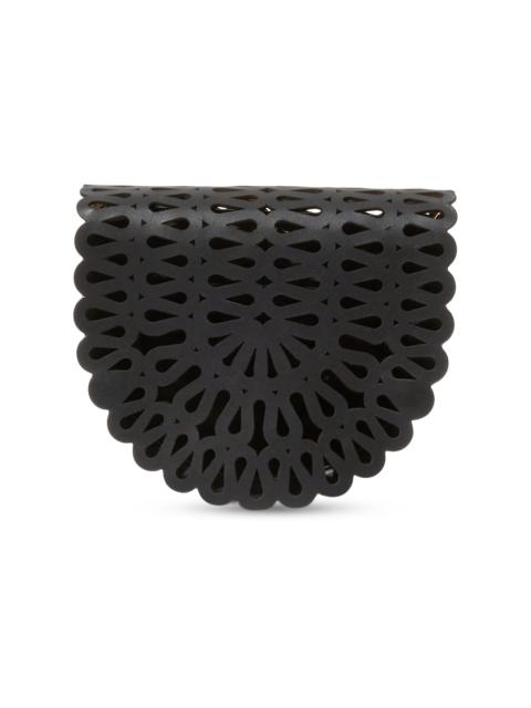 SIMKHAI Women's McCall Laser-Cut Leather Saddle Bag - Black