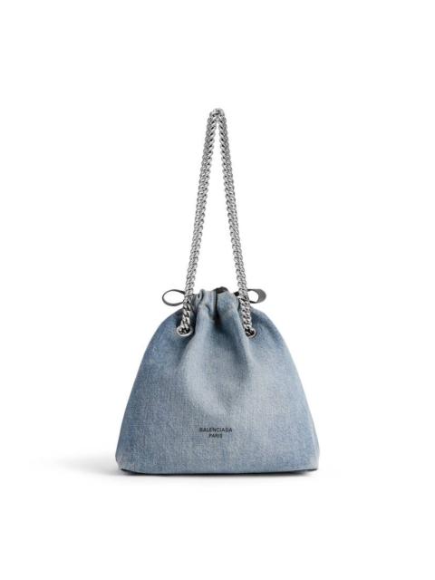 BALENCIAGA Women's Crush Small Tote Bag Denim in Blue