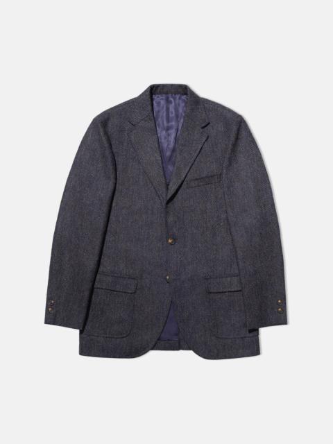 J. PRESS BLUE MIX HERRINGBONE WOOL SPORT COAT - TRIM FIT