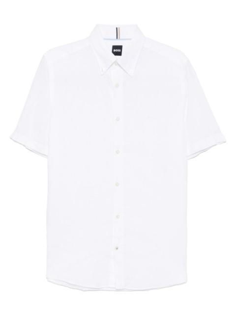BOSS logo-embroidered shirt