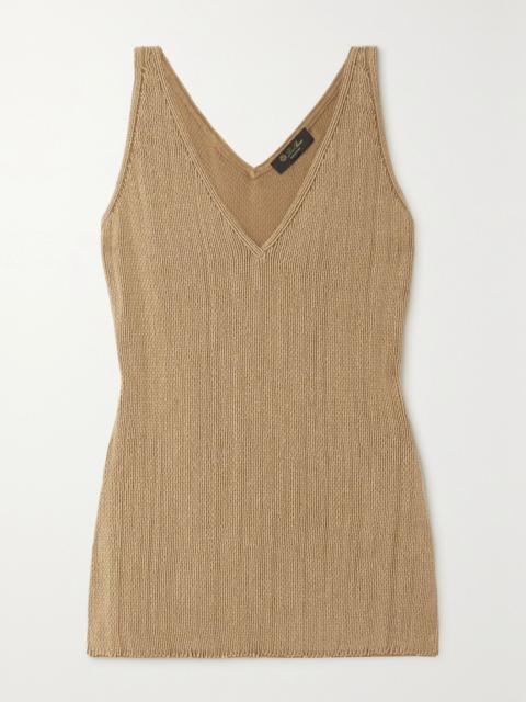 Loro Piana Cala Matano ribbed silk and cotton-blend tank Tan