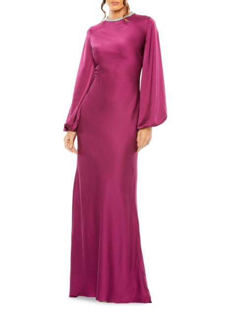 MAC DUGGAL Women's Ieena Satin Sheath Gown - Berry