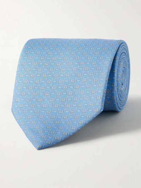 FERRAGAMO 8cm Logo-Print Silk-Twill Tie