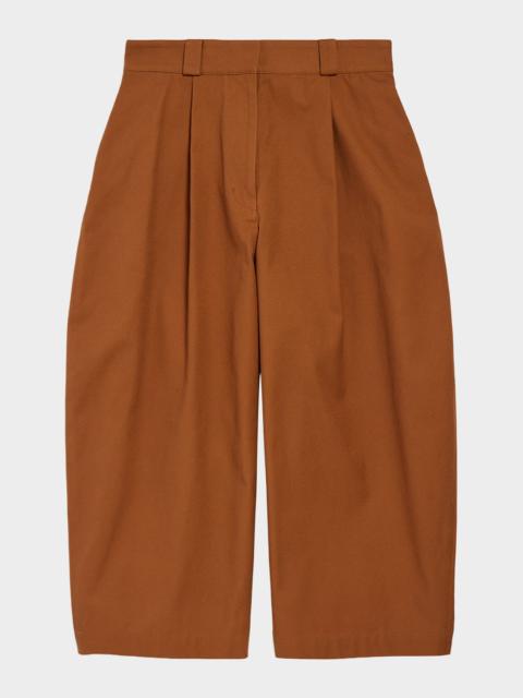 BALENCIAGA Pleated Barrel-Leg Ankle Bermuda Pants