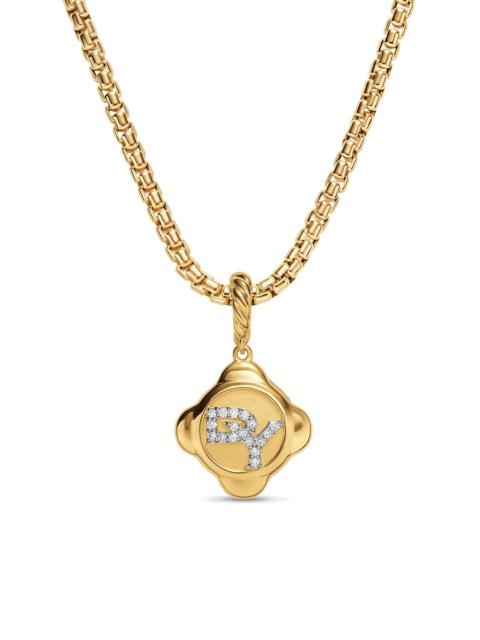 DAVID YURMAN Women's Cable Collectibles DY Logo Amulet in 18K Yellow Gold with Diamonds, 13.7MM - Diamond
