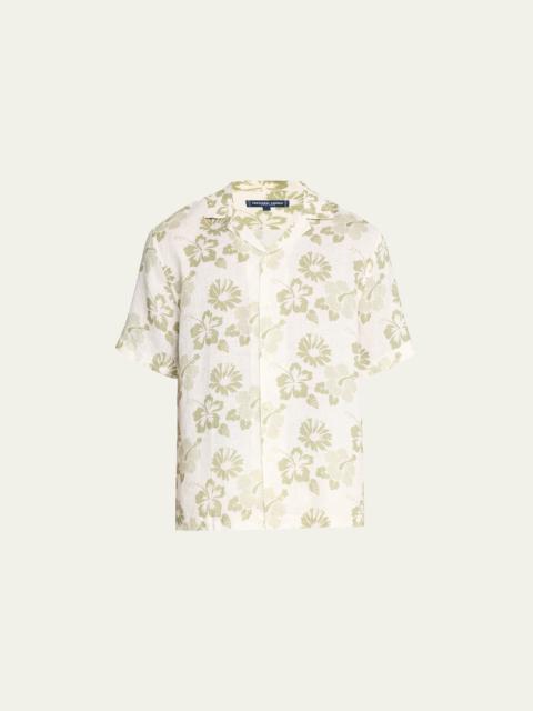 FRESCOBOL CARIOCA Men's Terry Jacquard Camp Shirt