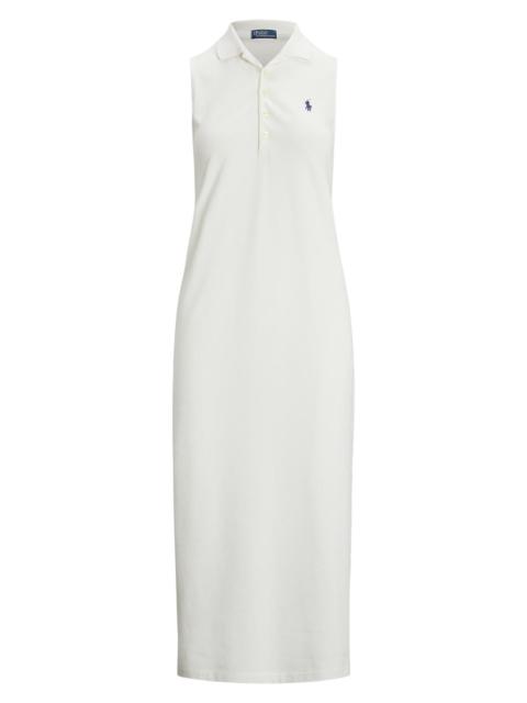 Polo Ralph Lauren Women's Stretch-Cotton Mesh Midi-Polo Dress - White
