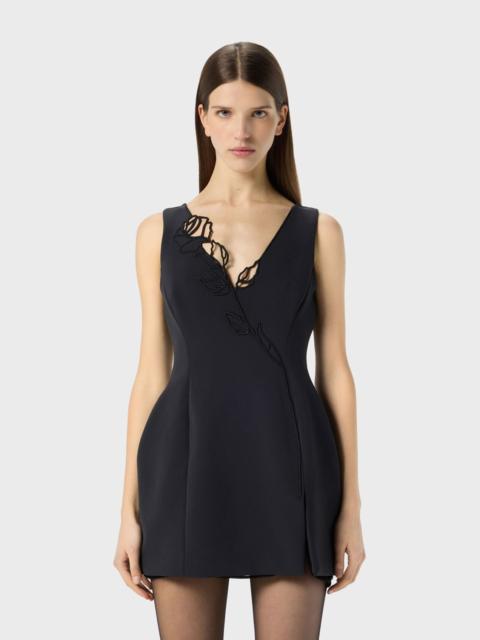 Blumarine SHORT CADY DRESS WITH ROSE EMBROIDERY