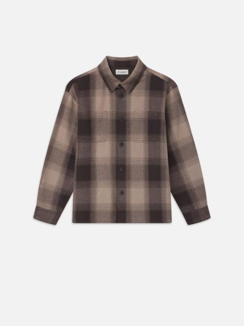 FRAME Chunky Plaid Shirt in Brown Plaid