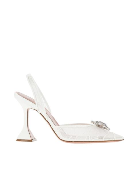 Amina Muaddi Amina Muaddi Rosie Sling Lace Slingback Pumps White