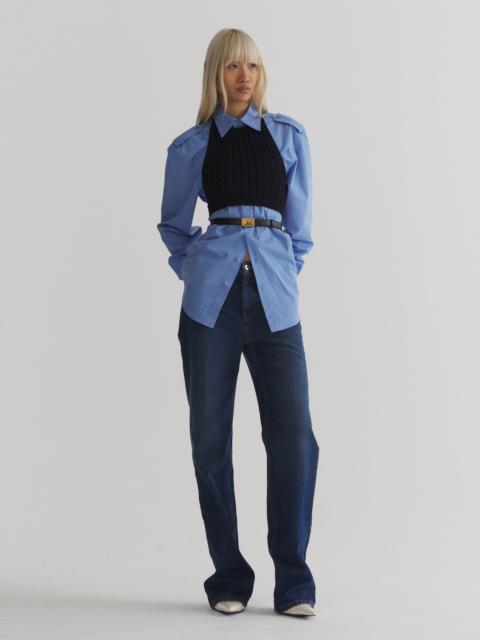 MUGLER washed five pocket straight denim