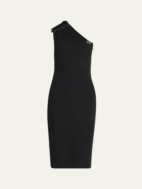 TOM FORD Strass Ruched One-Shoulder Dress