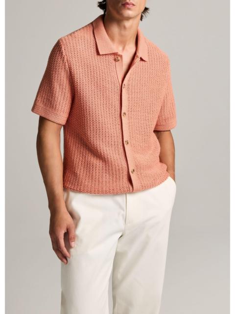 Vince Cotton Crochet Button-Front Shirt