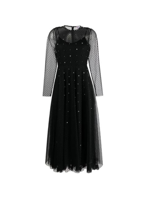 REDValentino crystal-embellished tulle midi dress