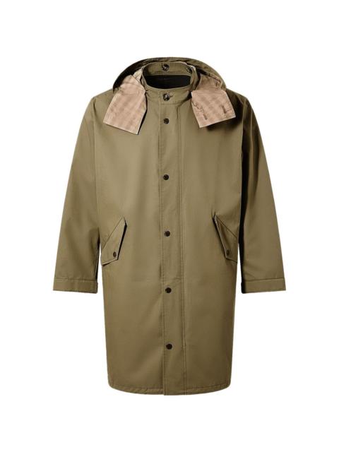 Yves Salomon hooded check parka