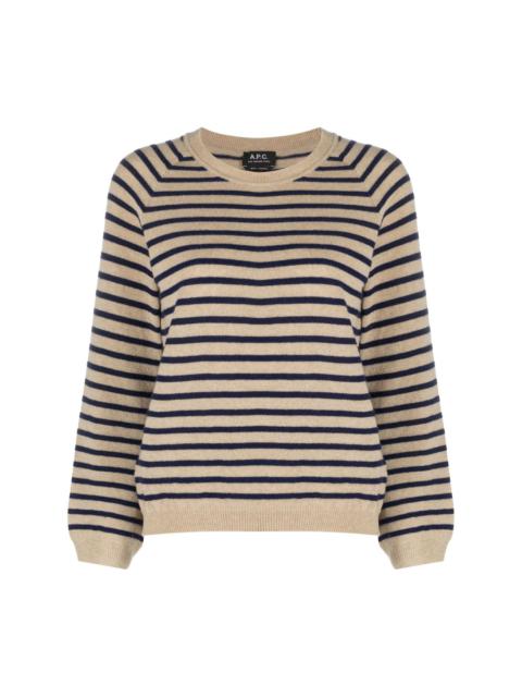 A.P.C. Lilas striped wool jumper