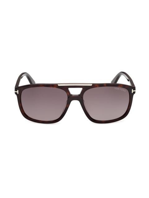 TOM FORD Women's Brianna 58MM Aviator Sunglasses - Brown Purple