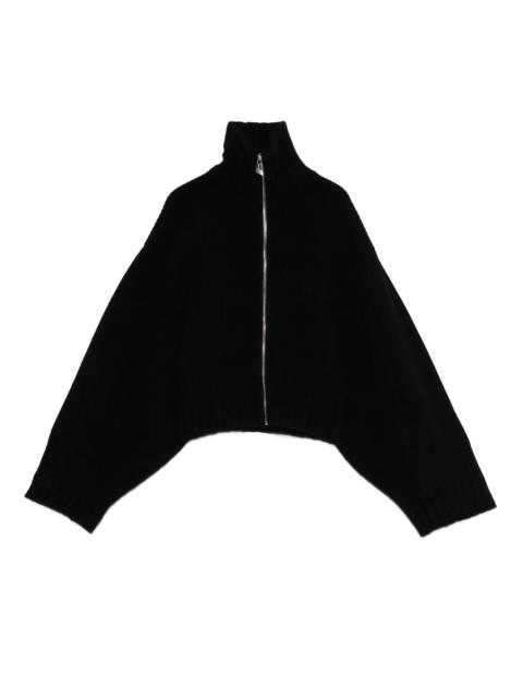 The Attico Zip-front Ribbed-knit Cardigan