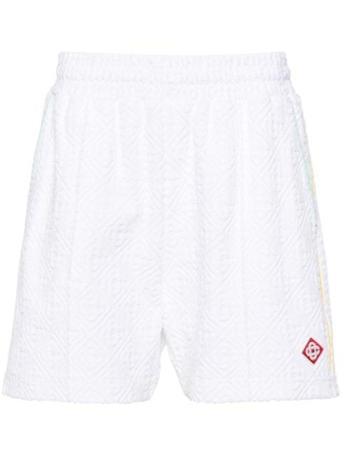 CASABLANCA monogram-embossed towelling shorts