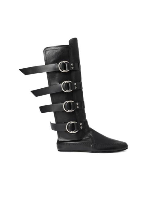 Ann Demeulemeester Siver biker knee-high boots
