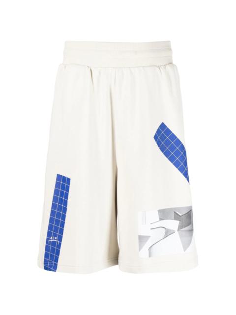 A-COLD-WALL* graphic-print organic cotton track shorts