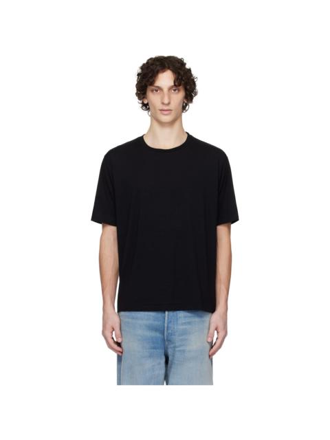 AURALEE Black Super Soft Wool Jersey T-shirt