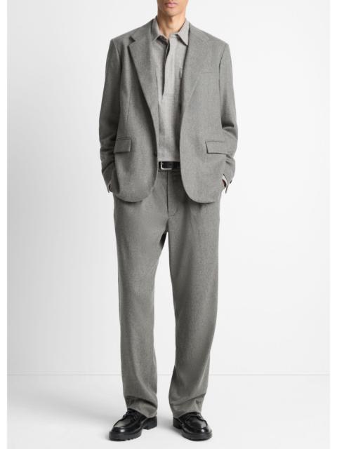 Vince Italian Wool-Blend Flannel Double-Pleated Trouser