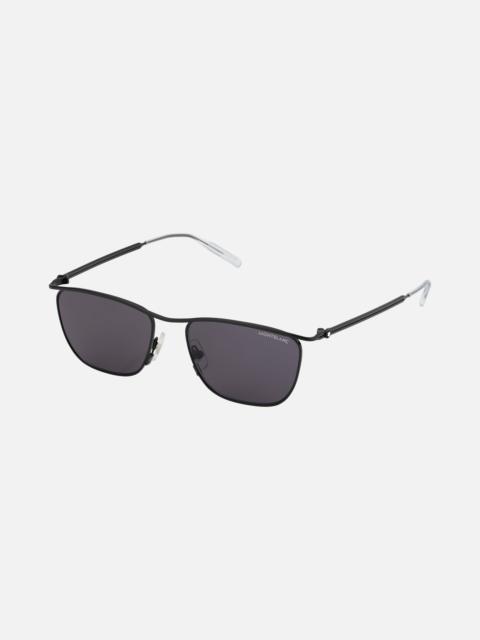 Montblanc Rectangular Sunglasses with Black-Colored Metal Frame
