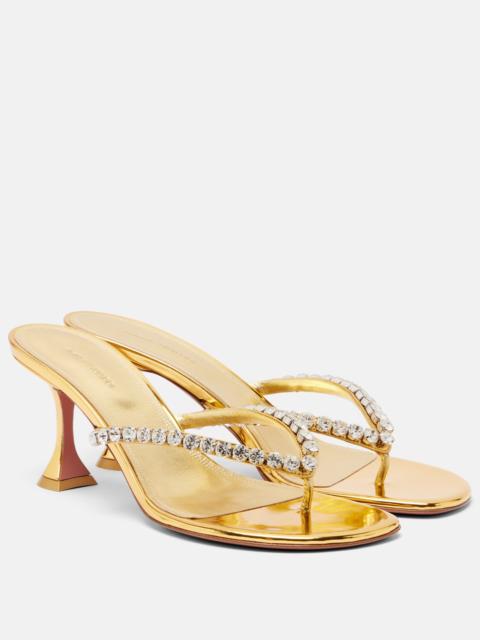 Amina Muaddi Gigi embellished leather thong sandals