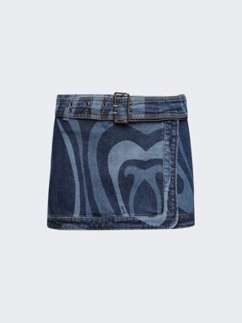 PUCCI Marmo-print Miniskirt Denim