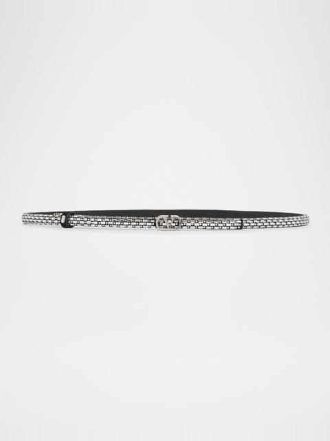 Valentino VLogo Signature Crystal-Embellished Leather Belt