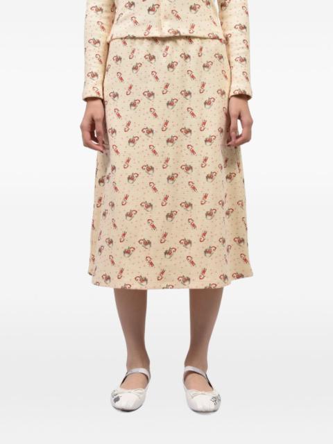 ASHLEY WILLIAMS Deer midi skirt