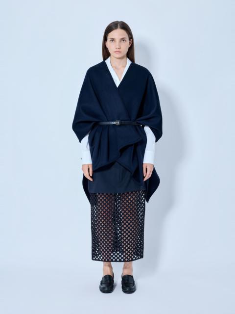 Max Mara Belted Wrap Poncho with Cut-Out Skirt