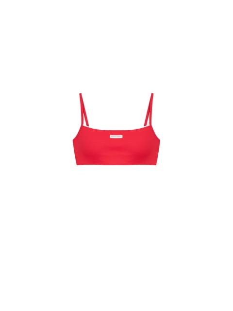 Marine Serre Light ribbed jersey fine straps bra organic cotton