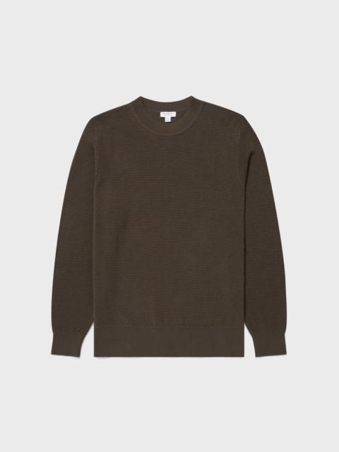 Sunspel Waffle Stitch Crew Neck Jumper