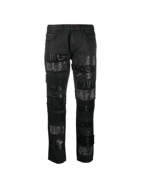 PHILIPP PLEIN customised boyfriend jeans