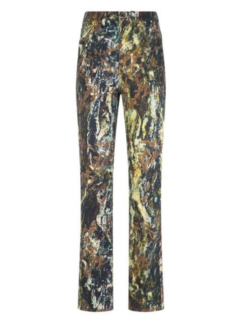 Roberto Cavalli mable-print trousers