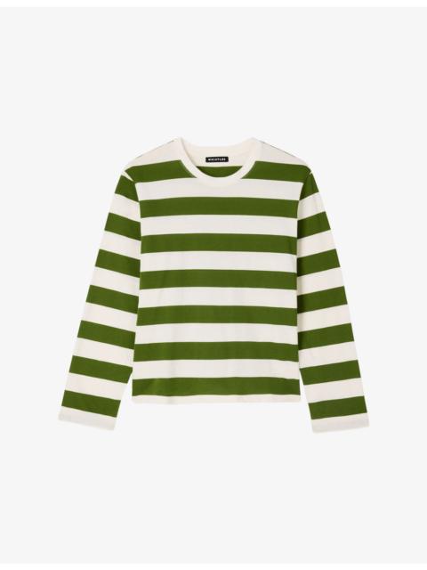 WHISTLES Striped Relaxed-Fit Cotton T-Shirt