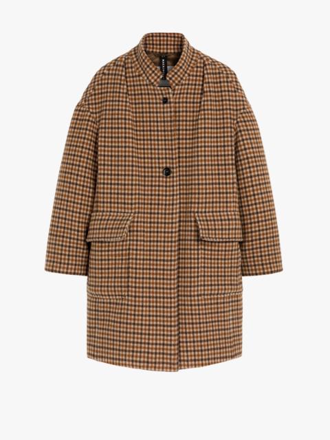 Mackintosh FREDDIE BROWN CHECK WOOL COCOON COAT