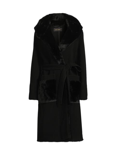 KOBI HALPERIN Women's Valentine Faux Fur-Trim Wool Coat - Black