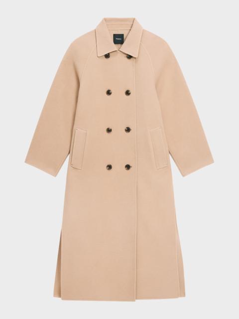 Theory Double-Breasted Wool Trench Coat