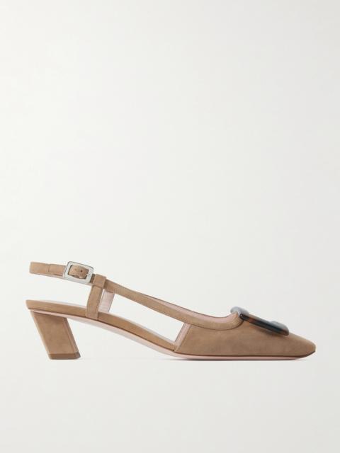 Roger Vivier Belle Vivier 45 Suede Slingback Pumps