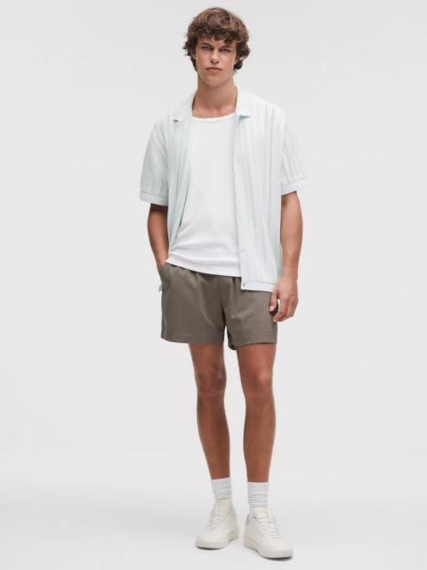 lululemon Cotton-Blend Open-Knit Button Up