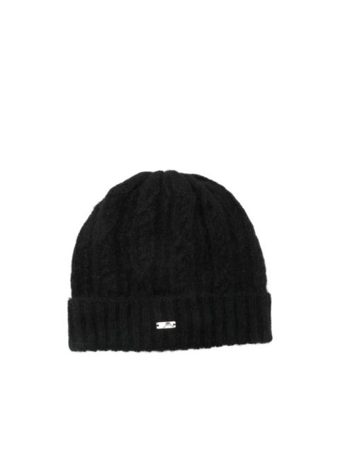 Herno logo-plaque beanie hat