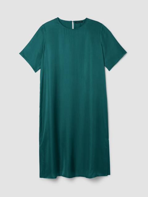 EILEEN FISHER Lightweight Satin Shimmer Tee Dress